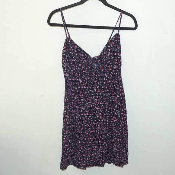 Mossimo Blue Floral Sundress with Smocking, Front Tie Junior Women's Size XS - Picture 1 of 4